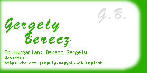 gergely berecz business card